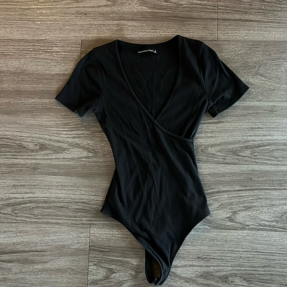 Abercrombie & Fitch Black Wrapped Bodysuit
